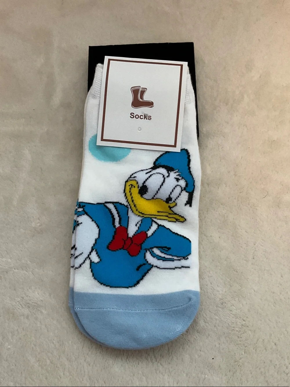 Donald Duck Graphic Crew Socks - White & Blue